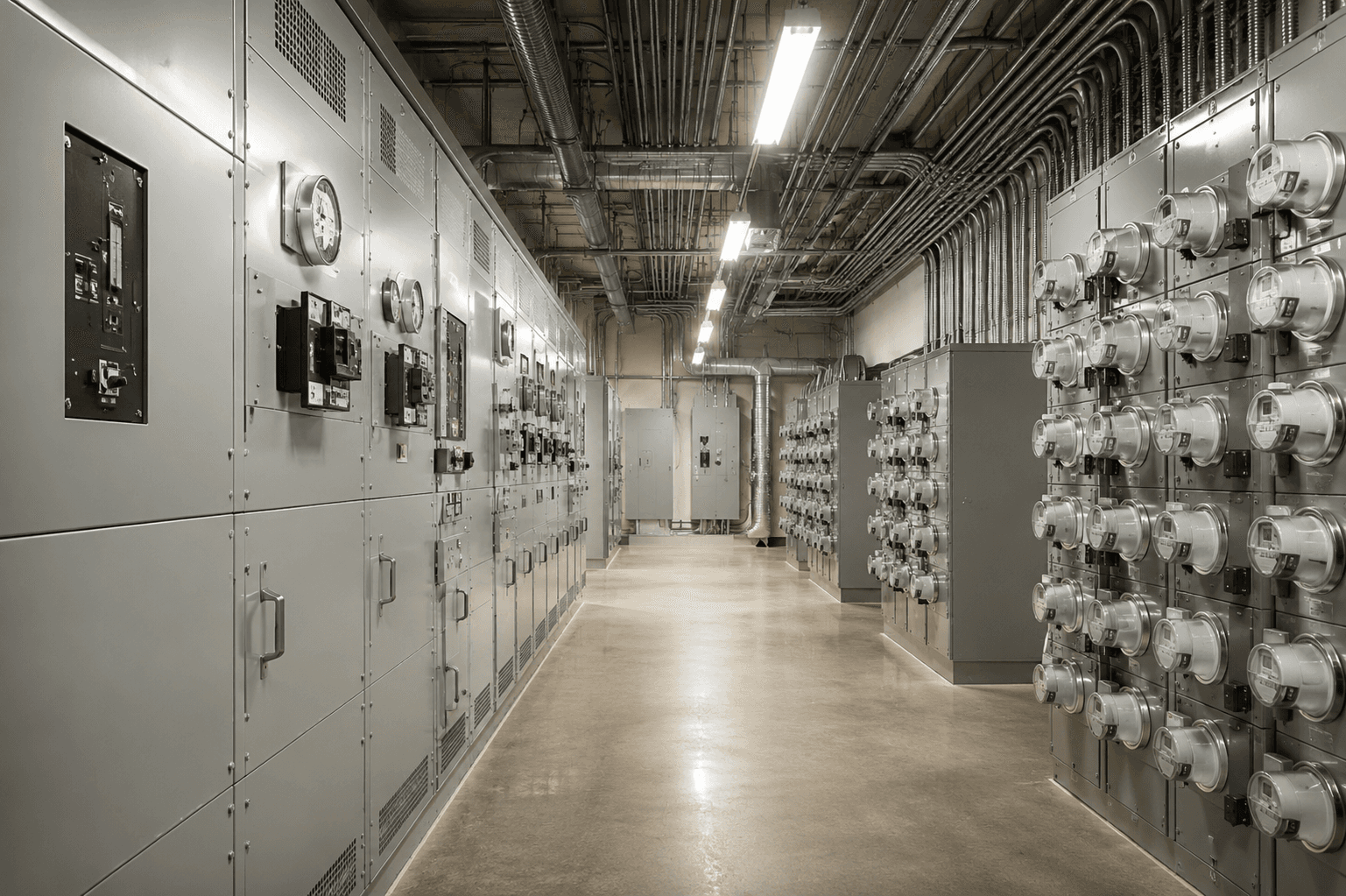 DCA electrical infrastructure inside an electrical room